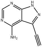 3-乙炔基-1H-吡唑并[3,4-D]嘧啶-4-胺 结构式