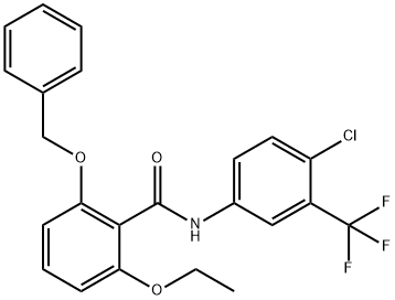 N-[4-Chloro-3-(trifluoromethyl)phenyl]-2-ethoxy-6-(phenylmethoxy)benzamide 结构式