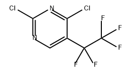 Pyrimidine, 2,4-dichloro-5-(1,1,2,2,2-pentafluoroethyl)- 化学構造式