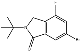 1H-Isoindol-1-one, 6-bromo-2-(1,1-dimethylethyl)-4-fluoro-2,3-dihydro- 化学構造式
