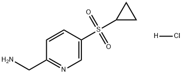 2-Pyridinemethanamine, 5-(cyclopropylsulfonyl)-, hydrochloride (1:1) Structure