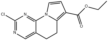 Pyrimido[4,5-e]indolizine-7-carboxylic acid, 2-chloro-5,6-dihydro-, ethyl ester Structure