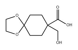 1,4-Dioxaspiro[4.5]decane-8-carboxylic acid, 8-(hydroxymethyl)- Structure