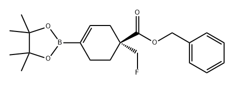 3-Cyclohexene-1-carboxylic acid, 1-(fluoromethyl)-4-(4,4,5,5-tetramethyl-1,3,2-dioxaborolan-2-yl)-, phenylmethyl ester, (1R)- Structure