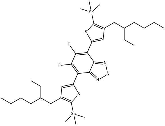 2,1,3-Benzothiadiazole, 4,7-bis[4-(2-ethylhexyl)-5-(trimethylstannyl)-2-thienyl]-5,6-difluoro- Structure