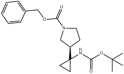(3R)-1-benzyloxycarbonyl-3-[1-(tert-butoxycarbonylamino)cyclopropan-1-yl]pyrrolidine,181941-59-3,结构式