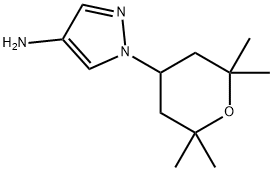 1H-Pyrazol-4-amine, 1-(tetrahydro-2,2,6,6-tetramethyl-2H-pyran-4-yl)- Struktur