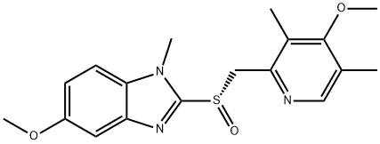 1H-Benzimidazole, 5-methoxy-2-[(S)-[(4-methoxy-3,5-dimethyl-2-pyridinyl)methyl]sulfinyl]-1-methyl- Struktur
