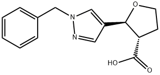 trans-2-(1-benzyl-1H-pyrazol-4-yl)oxolane-3-carboxylic acid Structure