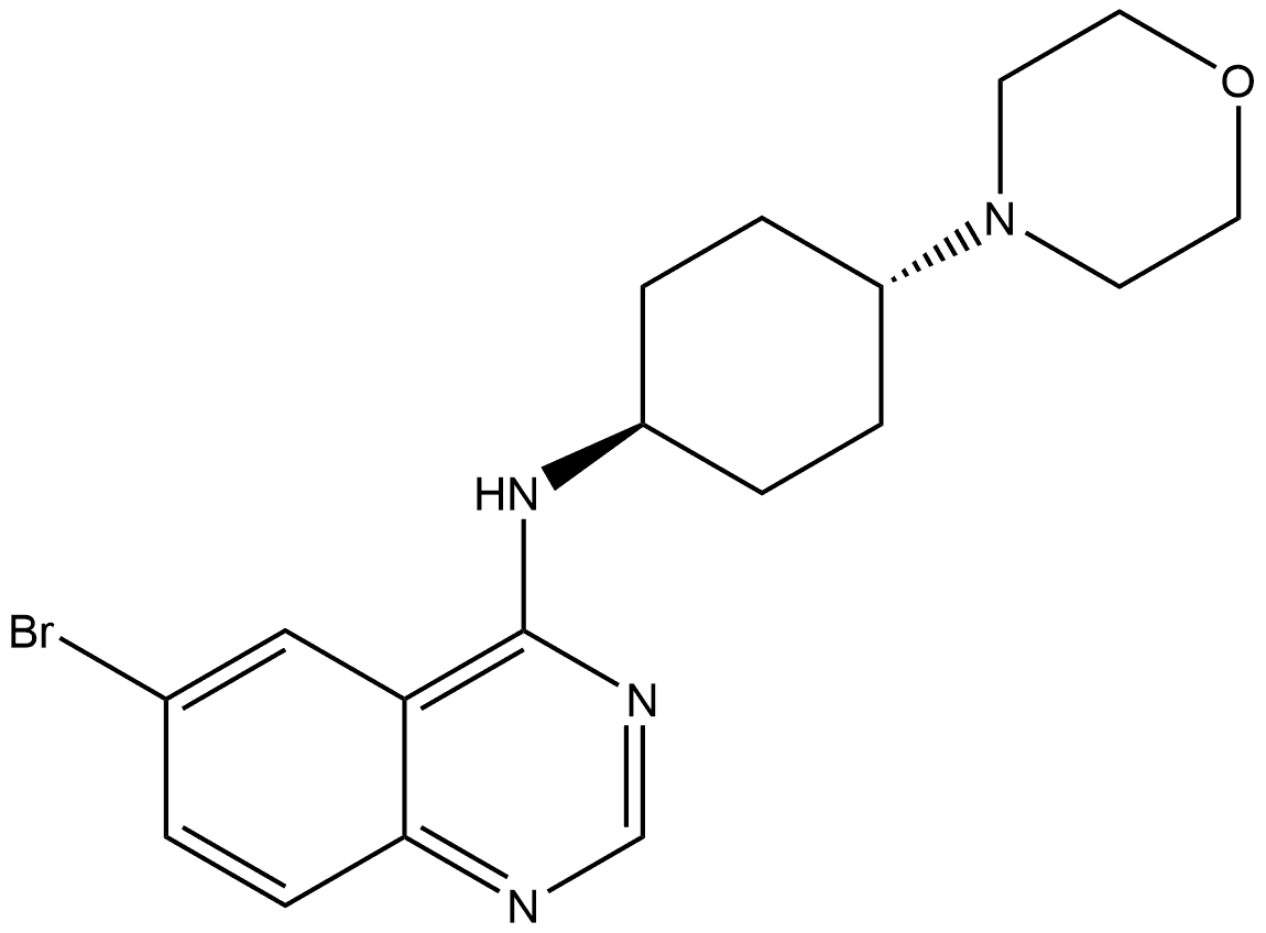 6-bromo-N-((1r,4r)-4-morpholinocyclohexyl)quinazolin-4-amine 化学構造式