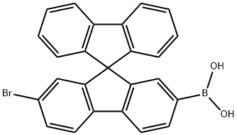 (2-bromo-9,9'-spirobi[fluoren]-7-yl)boronic acid 化学構造式