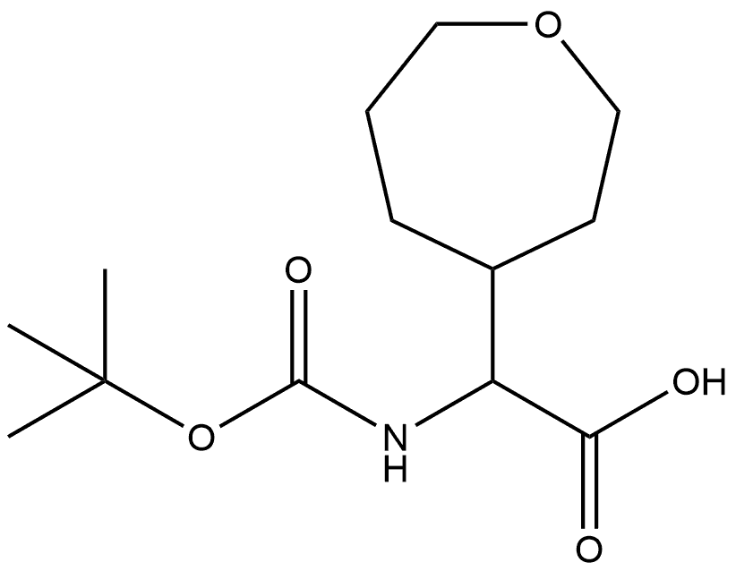 2-{[(tert-butoxy)carbonyl]amino}-2-(oxepan-4-yl)acetic acid Struktur