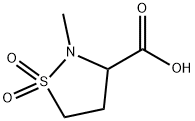 3-Isothiazolidinecarboxylic acid, 2-methyl-, 1,1-dioxide 化学構造式