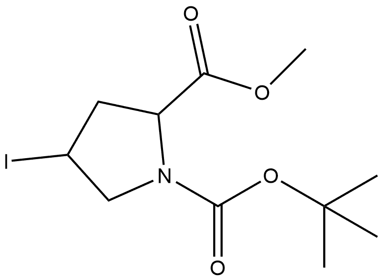 1-(1,1-Dimethylethyl) 2-methyl 4-iodo-1,2-pyrrolidinedicarboxylate Structure