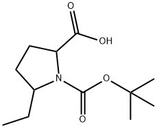 1,2-Pyrrolidinedicarboxylic acid, 5-ethyl-, 1-(1,1-dimethylethyl) ester Struktur