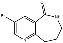 5H-Pyrido[3,2-c]azepin-5-one, 3-bromo-6,7,8,9-tetrahydro- Struktur