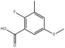 2-Fluoro-3-methyl-5-(methylthio)benzoic acid 结构式