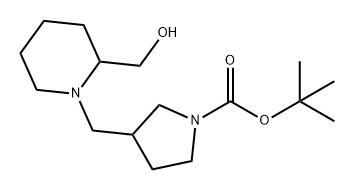 1-Pyrrolidinecarboxylic acid, 3-[[2-(hydroxymethyl)-1-piperidinyl]methyl]-, 1,1-dimethylethyl ester Structure