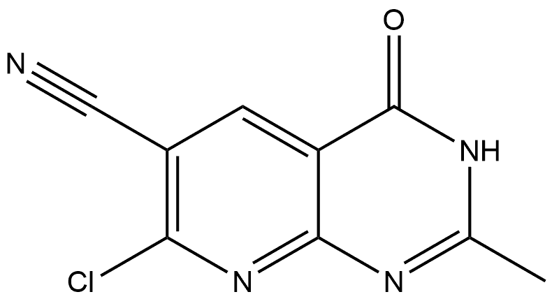 7-Chloro-3,4-dihydro-2-methyl-4-oxopyrido[2,3-d]pyrimidine-6-carbonitrile Struktur