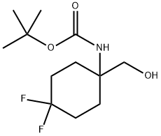 TERT-BUTYL 4.4-DIFLUORO-1 -(HYDROXYMETHYL)CYCLOHEXYLCARBAMATE Structure