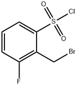 2-(Bromomethyl)-3-fluorobenzenesulphonyl chloride 化学構造式