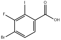 4-Bromo-3-fluoro-2-iodobenzoic acid 化学構造式