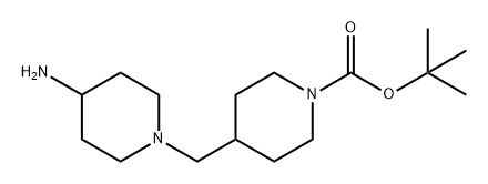 1-Piperidinecarboxylic acid, 4-[(4-amino-1-piperidinyl)methyl]-, 1,1-dimethylethyl ester 结构式