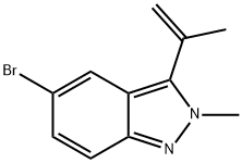 5-Bromo-2-methyl-3-(1-methylethenyl)-2H-indazole 化学構造式