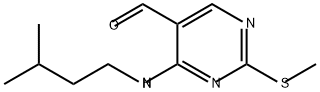 5-Pyrimidinecarboxaldehyde, 4-[(3-methylbutyl)amino]-2-(methylthio)- Structure