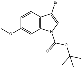 1H-Indole-1-carboxylic acid, 3-bromo-6-methoxy-, 1,1-dimethylethyl ester Struktur