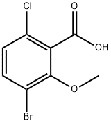 3-Bromo-6-chloro-2-methoxybenzoic acid Struktur