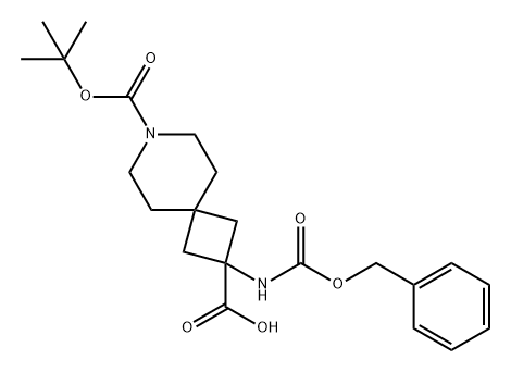 7-Azaspiro[3.5]nonane-2,7-dicarboxylic acid, 2-[[(phenylmethoxy)carbonyl]amino]-, 7-(1,1-dimethylethyl) ester 化学構造式