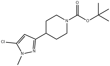 tert-butyl 4-(5-chloro-1-methyl-1H-pyrazol-3-yl)piperidine-1-carboxylate Struktur