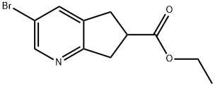 5H-Cyclopenta[b]pyridine-6-carboxylic acid, 3-bromo-6,7-dihydro-, ethyl ester Struktur