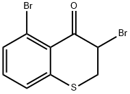 4H-1-Benzothiopyran-4-one, 3,5-dibromo-2,3-dihydro- 化学構造式