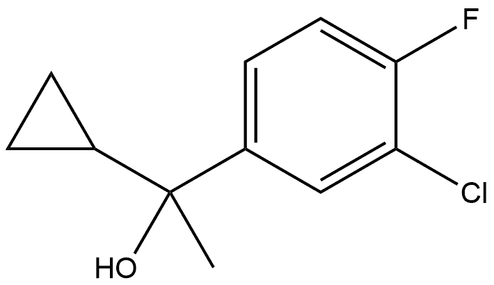 1-(3-Chloro-4-fluorophenyl)-1-cyclopropyl ethanol 化学構造式