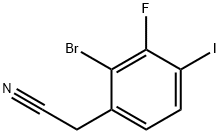2-Bromo-3-fluoro-4-iodophenylacetonitrile,1824057-21-7,结构式