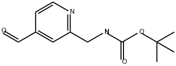 Carbamic acid, N-[(4-formyl-2-pyridinyl)methyl]-, 1,1-dimethylethyl ester Structure