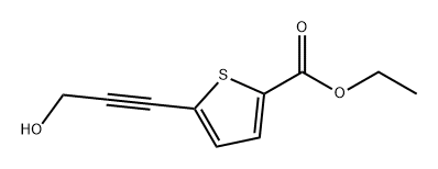 2-Thiophenecarboxylic acid, 5-(3-hydroxy-1-propyn-1-yl)-, ethyl ester Structure