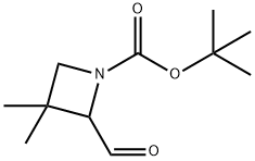 1-Azetidinecarboxylic acid, 2-formyl-3,3-dimethyl-, 1,1-dimethylethyl ester Structure