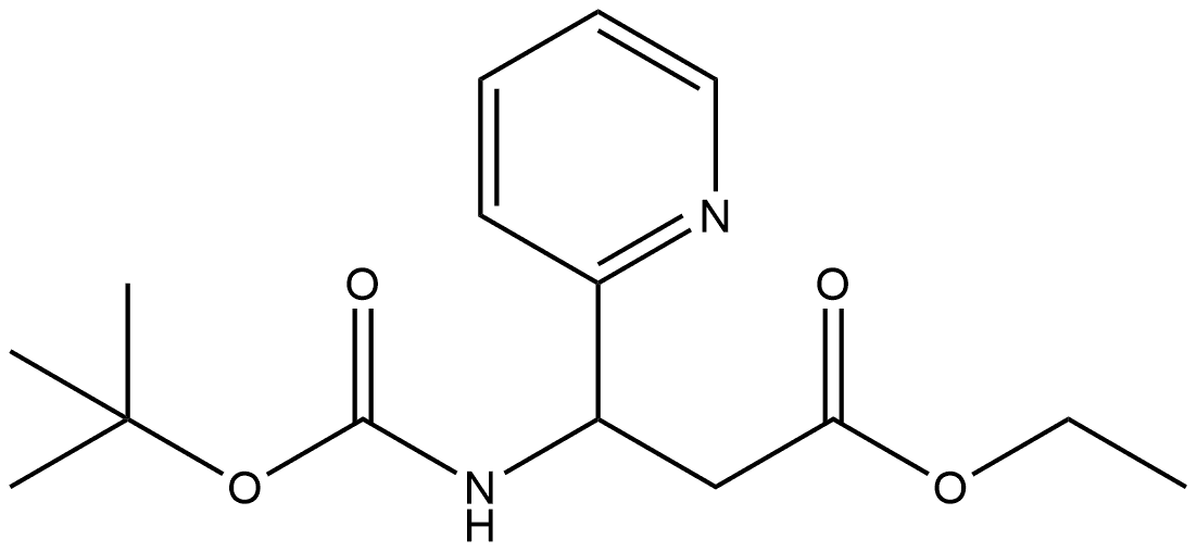 ethyl-3-[(2-methylpropan-2-yl)oxycarbonylamino]-3-pyridin-2-ylpropanoate 结构式