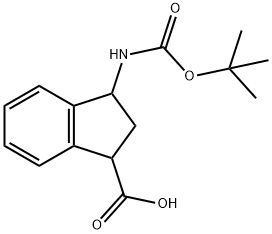 3-{[(TERT-BUTOXY)CARBONYL]AMINO-}-2,3-DIHYDRO-1H-INDEN-1-CARBOXYLIC ACID,非P-映体混合物 结构式