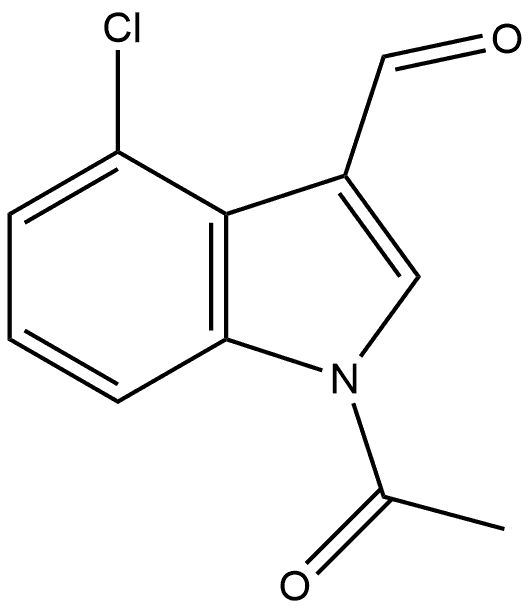 1-乙酰基-4-氯-1H-吲哚-3-甲醛, 1824293-40-4, 结构式