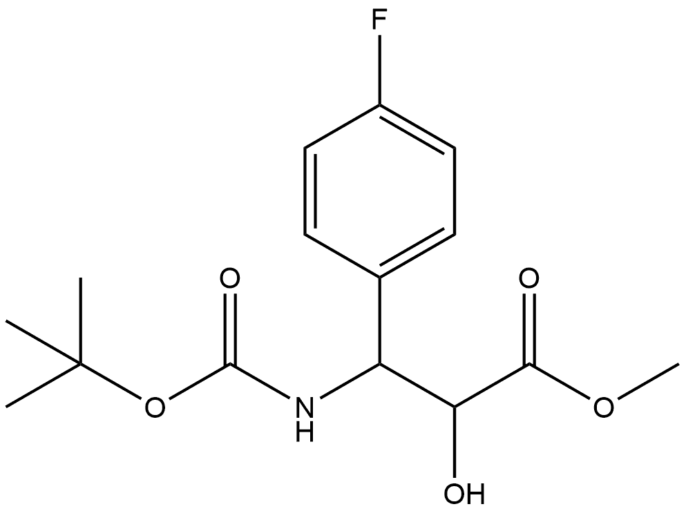 methyl 3-((tert-butoxycarbonyl)amino)-3-(4-fluorophenyl)-2-hydroxypropanoate Structure