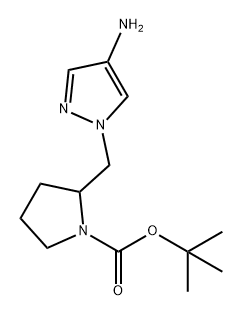 1-Pyrrolidinecarboxylic acid, 2-[(4-amino-1H-pyrazol-1-yl)methyl]-, 1,1-dimethylethyl ester Struktur