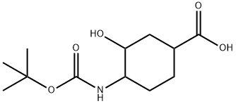 4-[[(1,1-Dimethylethoxy)carbonyl]amino]-3-hydroxycyclohexanecarboxylic acid Struktur