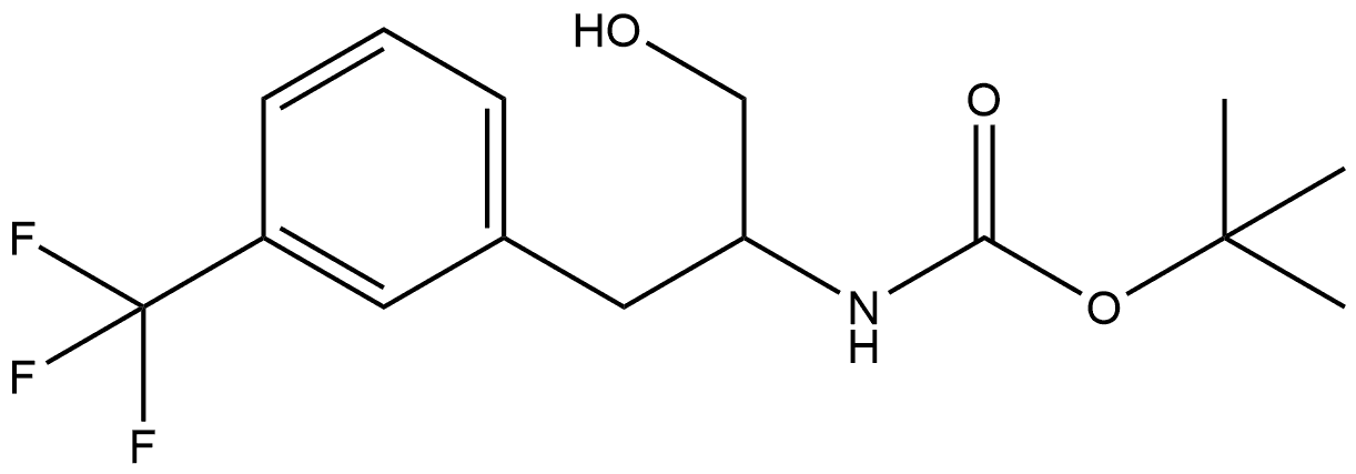 tert-butyl (1-hydroxy-3-(3-(trifluoromethyl)phenyl)propan-2-yl)carbamate 化学構造式