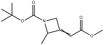 1,1-Dimethylethyl 3-(2-methoxy-2-oxoethylidene)-2-methyl-1-azetidinecarboxylate Struktur