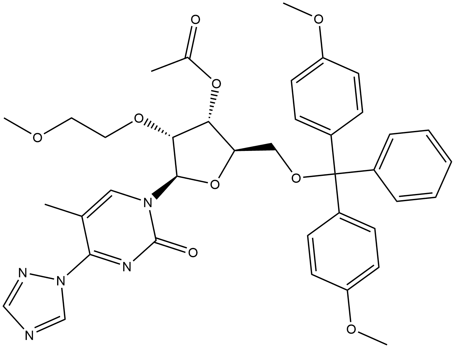 2(1H)-Pyrimidinone, 1-[3-O-acetyl-5-O-[bis(4-methoxyphenyl)phenylmethyl]-2-O-(2-methoxyethyl)-β-D-ribofuranosyl]-5-methyl-4-(1H-1,2,4-triazol-1-yl)-