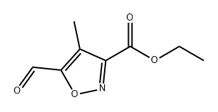 3-Isoxazolecarboxylic acid, 5-formyl-4-methyl-, ethyl ester Struktur